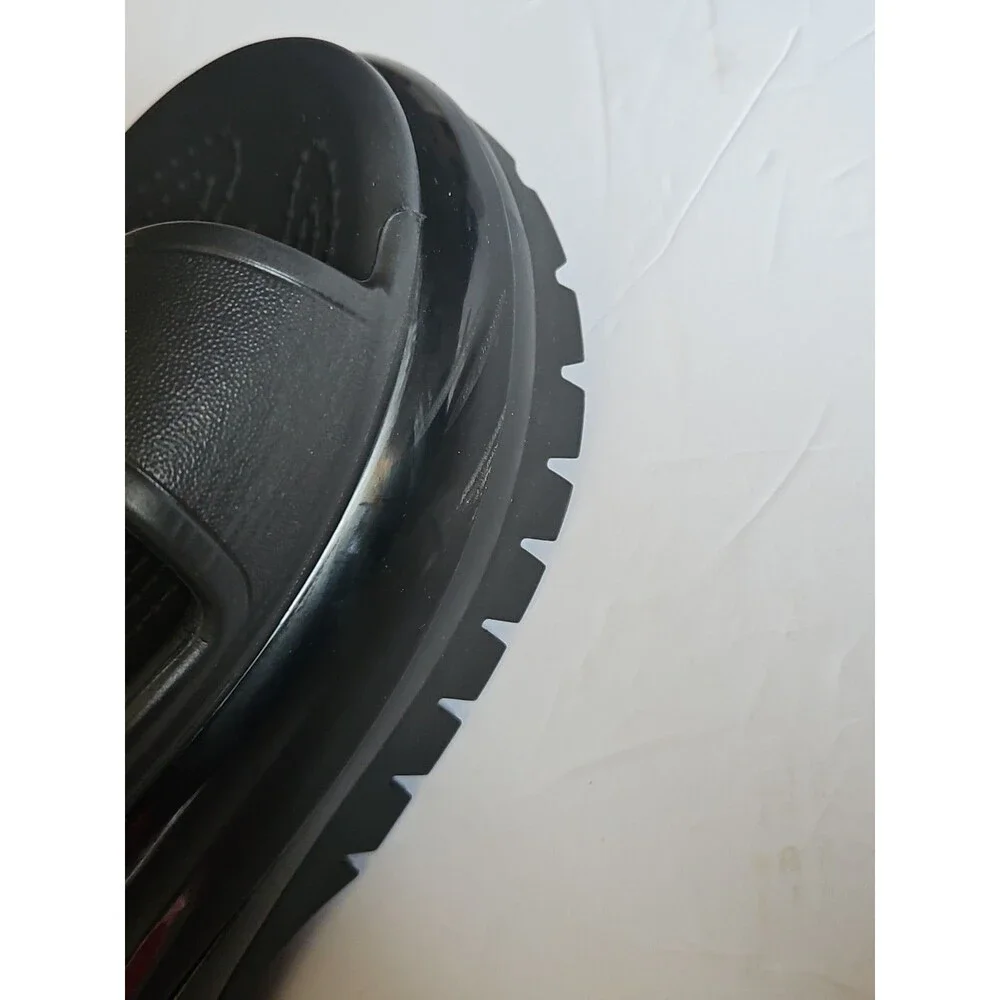Crocs Classic Mega Crush Black Platform Sandals US 6